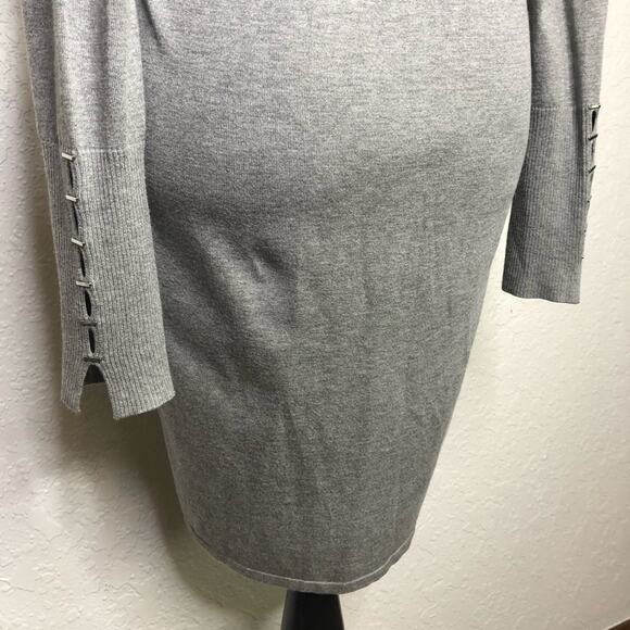 WHBM gray open front waist tie long cardigan sweater size Extra Small XS - Picture 12 of 15